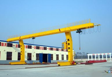 L-Tug Legs Tib Cov Girder Gantry Crane nrog Hoist